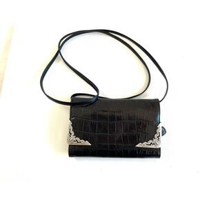 Brighton Womens Black Crossbody Shoulder Bag Wallet Size-@4 3/4” x @7 1/2” NWO